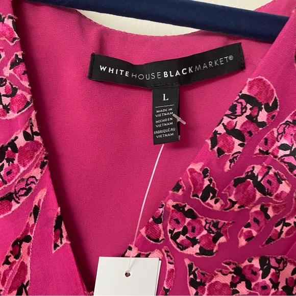 White House Black market silk burnout blouse - Picture 3 of 7